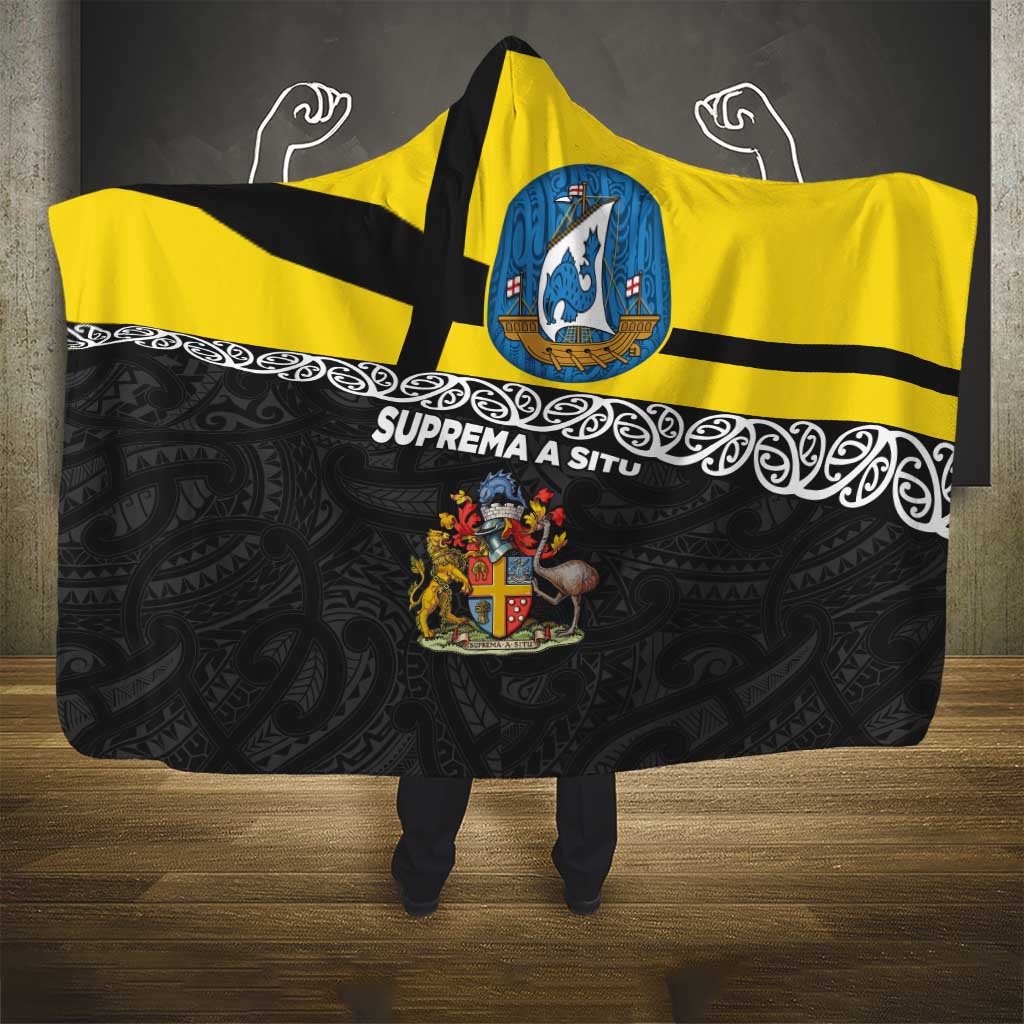 New Zealand Wellington Hooded Blanket The Capital's Emblems Flag and Koru Art LT03 - Polynesian Pride