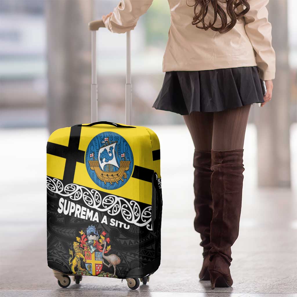 New Zealand Wellington Luggage Cover The Capital's Emblems Flag and Koru Art