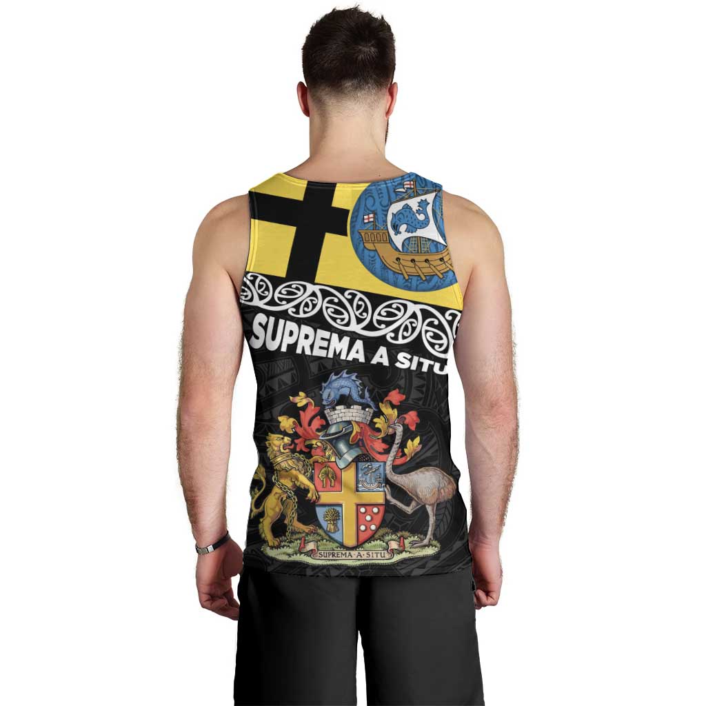 New Zealand Wellington Men Tank Top The Capital's Emblems Flag and Koru Art LT03 - Polynesian Pride
