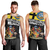 New Zealand Wellington Men Tank Top The Capital's Emblems Flag and Koru Art LT03 - Polynesian Pride