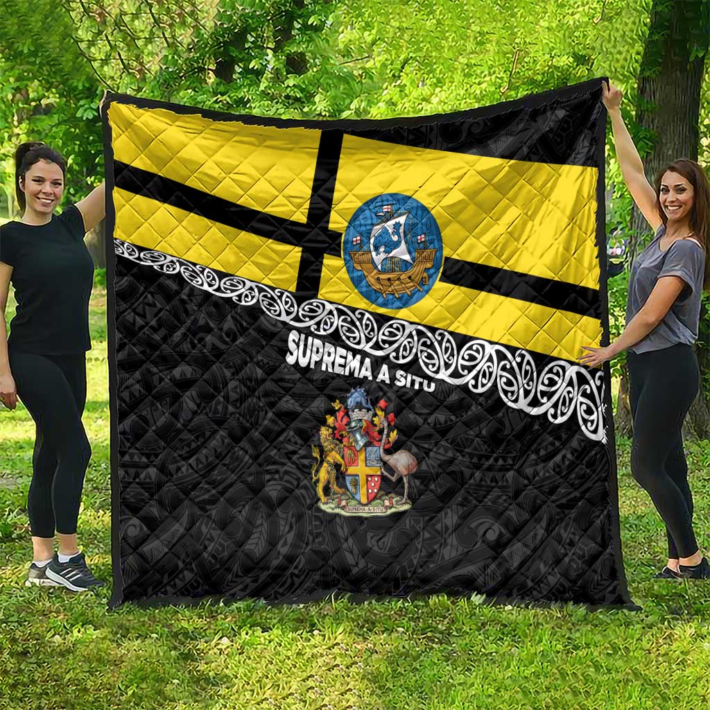 New Zealand Wellington Quilt The Capital's Emblems Flag and Koru Art