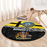 New Zealand Wellington Round Carpet The Capital's Emblems Flag and Koru Art