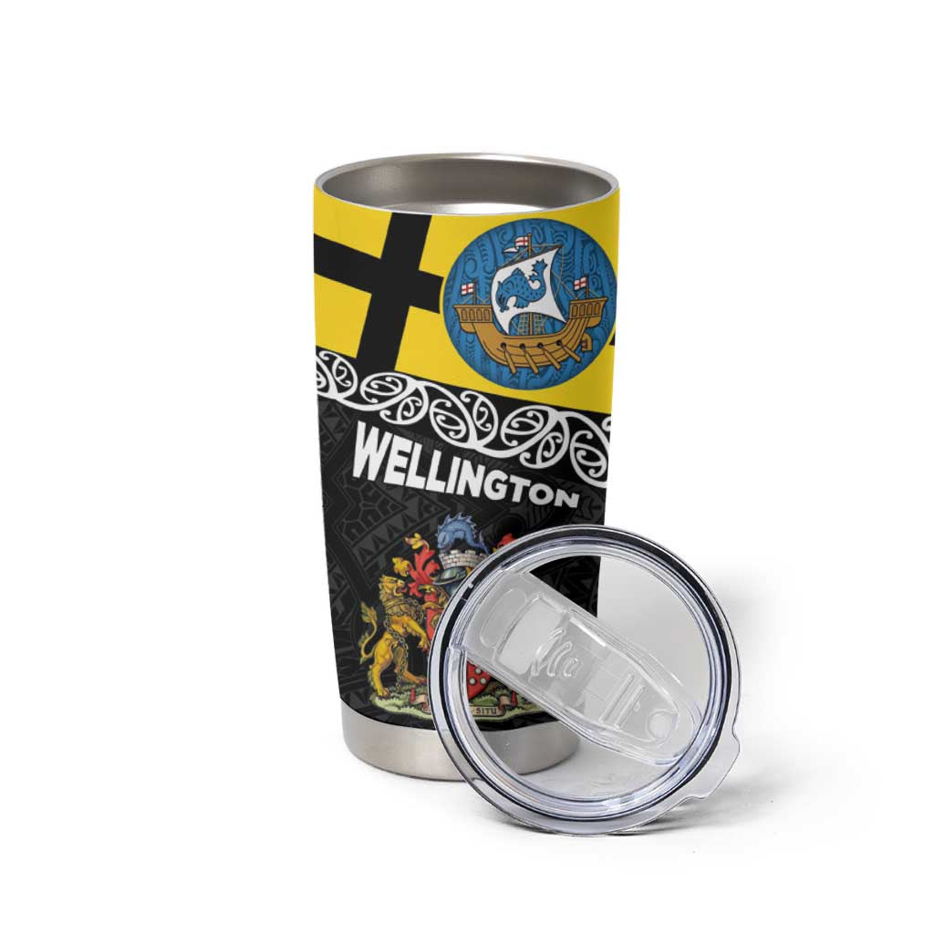 New Zealand Wellington Tumbler Cup The Capital's Emblems - Flag and Koru Art LT03 - Polynesian Pride
