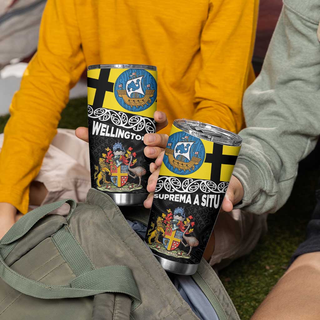New Zealand Wellington Tumbler Cup The Capital's Emblems - Flag and Koru Art LT03 - Polynesian Pride