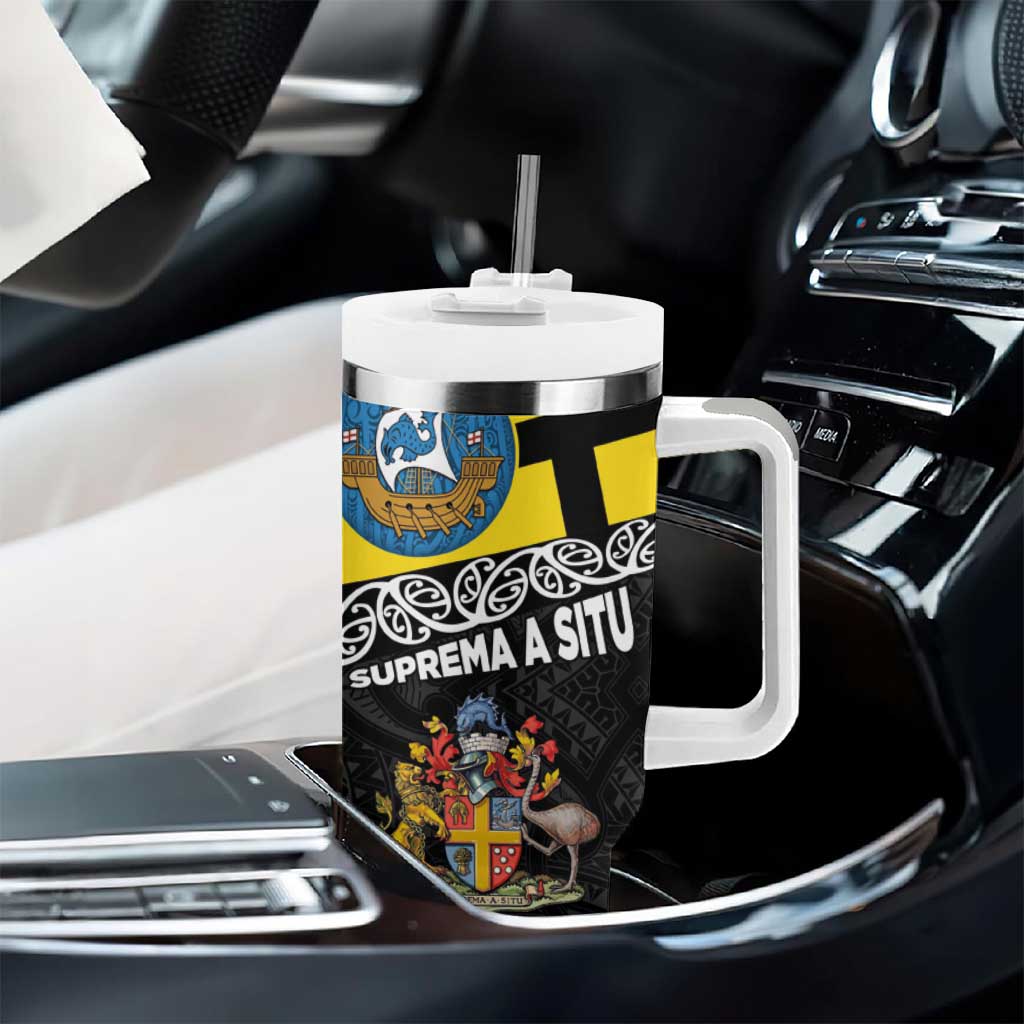 New Zealand Wellington Tumbler With Handle The Capital's Emblems - Flag and Koru Art LT03 - Polynesian Pride