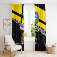 New Zealand Wellington Window Curtain The Capital's Emblems Flag and Koru Art LT03 - Polynesian Pride