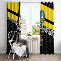 New Zealand Wellington Window Curtain The Capital's Emblems Flag and Koru Art LT03 - Polynesian Pride