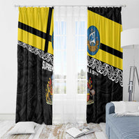 New Zealand Wellington Window Curtain The Capital's Emblems Flag and Koru Art LT03 - Polynesian Pride