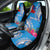 Personalised Samoa Coat Of Arms Car Seat Cover Tropical Flower Blue Polynesian Pattern LT03 - Polynesian Pride