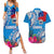 Personalised Samoa Coat Of Arms Couples Matching Summer Maxi Dress and Hawaiian Shirt Tropical Flower Blue Polynesian Pattern LT03 Blue - Polynesian Pride