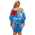 Personalised Samoa Coat Of Arms Family Matching Off Shoulder Short Dress and Hawaiian Shirt Tropical Flower Blue Polynesian Pattern LT03 - Polynesian Pride