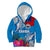 Personalised Samoa Coat Of Arms Kid Hoodie Tropical Flower Blue Polynesian Pattern LT03 Zip Hoodie Blue - Polynesian Pride