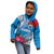 Personalised Samoa Coat Of Arms Kid Hoodie Tropical Flower Blue Polynesian Pattern LT03 - Polynesian Pride