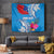 Personalised Samoa Coat Of Arms Tapestry Tropical Flower Blue Polynesian Pattern LT03 Blue - Polynesian Pride