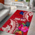 Personalised Samoa Coat Of Arms Area Rug Tropical Flower Red Polynesian Pattern LT03 - Polynesian Pride