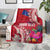 Personalised Samoa Coat Of Arms Blanket Tropical Flower Red Polynesian Pattern LT03 - Polynesian Pride