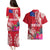 Personalised Samoa Coat Of Arms Couples Matching Puletasi Dress and Hawaiian Shirt Tropical Flower Red Polynesian Pattern LT03 - Polynesian Pride