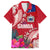 Personalised Samoa Coat Of Arms Family Matching Long Sleeve Bodycon Dress and Hawaiian Shirt Tropical Flower Red Polynesian Pattern LT03 Dad's Shirt - Short Sleeve Red - Polynesian Pride