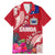 Personalised Samoa Coat Of Arms Family Matching Mermaid Dress and Hawaiian Shirt Tropical Flower Red Polynesian Pattern LT03 Dad's Shirt - Short Sleeve Red - Polynesian Pride