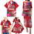 Personalised Samoa Coat Of Arms Family Matching Puletasi Dress and Hawaiian Shirt Tropical Flower Red Polynesian Pattern LT03 - Polynesian Pride