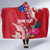 Personalised Samoa Coat Of Arms Hooded Blanket Tropical Flower Red Polynesian Pattern LT03 - Polynesian Pride