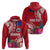 Personalised Samoa Coat Of Arms Hoodie Tropical Flower Red Polynesian Pattern LT03 - Polynesian Pride