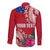 Personalised Samoa Coat Of Arms Long Sleeve Button Shirt Tropical Flower Red Polynesian Pattern LT03 - Polynesian Pride