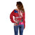 Personalised Samoa Coat Of Arms Off Shoulder Sweater Tropical Flower Red Polynesian Pattern LT03 - Polynesian Pride