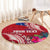 Personalised Samoa Coat Of Arms Round Carpet Tropical Flower Red Polynesian Pattern LT03 - Polynesian Pride