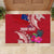 Personalised Samoa Coat Of Arms Rubber Doormat Tropical Flower Red Polynesian Pattern LT03 - Polynesian Pride