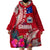 Personalised Samoa Coat Of Arms Wearable Blanket Hoodie Tropical Flower Red Polynesian Pattern LT03 - Polynesian Pride