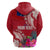 Personalised Samoa Coat Of Arms Zip Hoodie Tropical Flower Red Polynesian Pattern LT03 - Polynesian Pride