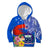 Personalised Samoa Coat Of Arms Kid Hoodie Hibiscus Polynesian Tattoo Pattern LT03 Hoodie Blue - Polynesian Pride