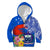 Personalised Samoa Coat Of Arms Kid Hoodie Hibiscus Polynesian Tattoo Pattern LT03 Zip Hoodie Blue - Polynesian Pride