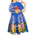 Personalised Samoa Coat Of Arms Kid Short Sleeve Dress Hibiscus Polynesian Tattoo Pattern LT03 - Polynesian Pride