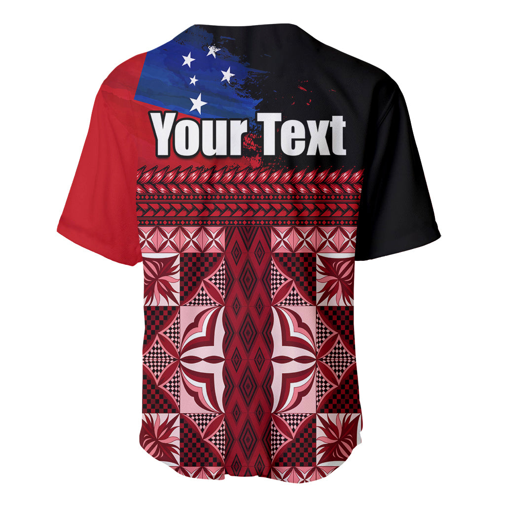 Samoa Flag Day Baseball Jersey Siapo Pattern and Ula Fala LT03 - Polynesian Pride