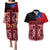 Samoa Flag Day Couples Matching Puletasi and Hawaiian Shirt Siapo Pattern and Ula Fala LT03 Red - Polynesian Pride