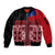 Samoa Flag Day Sleeve Zip Bomber Jacket Siapo Pattern and Ula Fala LT03 Unisex Red - Polynesian Pride