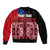 Samoa Flag Day Sleeve Zip Bomber Jacket Siapo Pattern and Ula Fala LT03 - Polynesian Pride