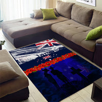 New Zealand and Australia ANZAC Day Area Rug Lest We Forget Red Poppy Flowers and Soldier LT03 - Polynesian Pride