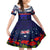 New Zealand and Australia ANZAC Day Family Matching Off Shoulder Short Dress and Hawaiian Shirt Lest We Forget Red Poppy Flowers and Soldier LT03 Daughter's Dress Blue - Polynesian Pride