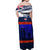 New Zealand and Australia ANZAC Day Off Shoulder Maxi Dress Lest We Forget Red Poppy Flowers and Soldier LT03 - Polynesian Pride