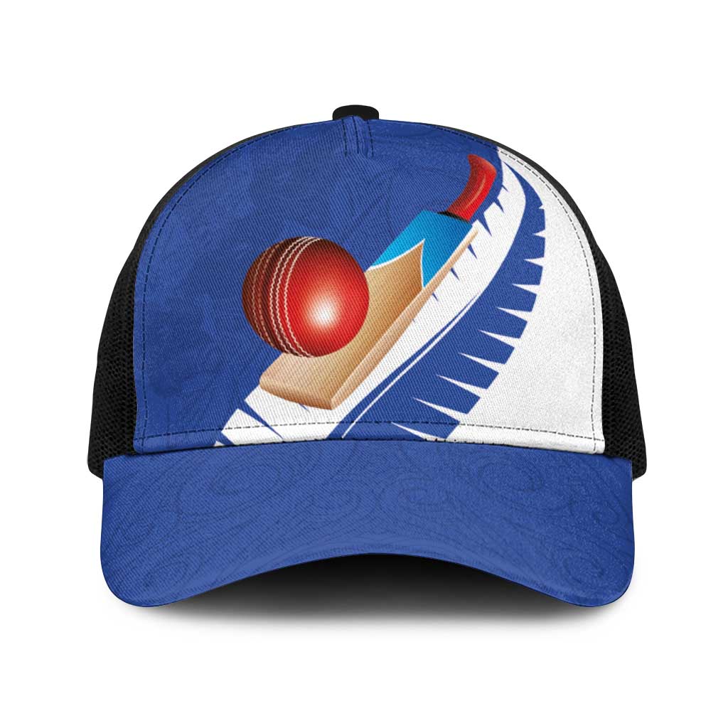 New Zealand Cricket Baseball Net Cap Kiwi Birds Haka Dance Blue Fern Sporty Style LT03 One Size Black Blue - Polynesian Pride