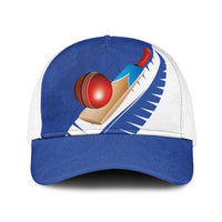 New Zealand Cricket Baseball Net Cap Kiwi Birds Haka Dance Blue Fern Sporty Style LT03 One Size White Blue - Polynesian Pride