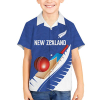 Custom New Zealand Cricket Family Matching Mermaid Dress and Hawaiian Shirt Kiwi Birds Haka Dance Blue Fern Sporty Style