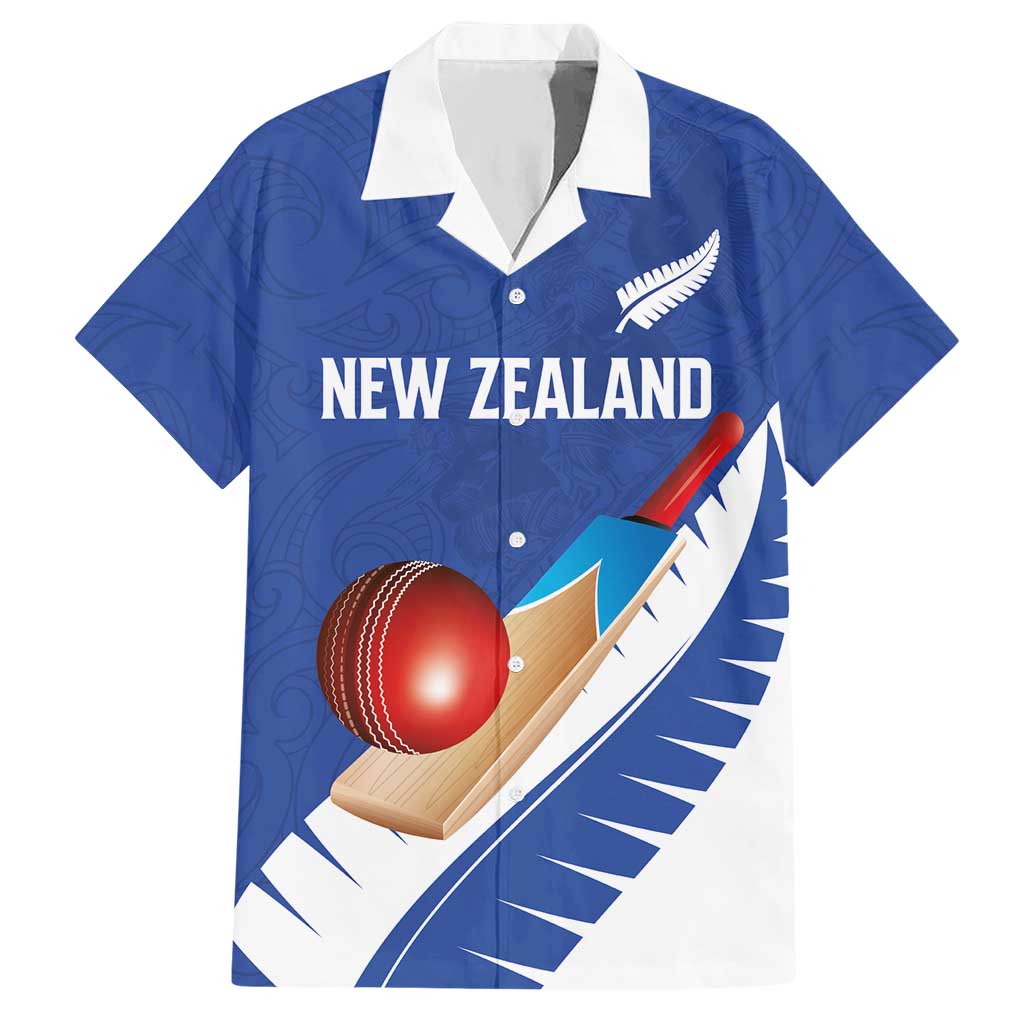 Custom New Zealand Cricket Hawaiian Shirt Kiwi Birds Haka Dance Blue Fern Sporty Style LT03 Blue - Polynesian Pride