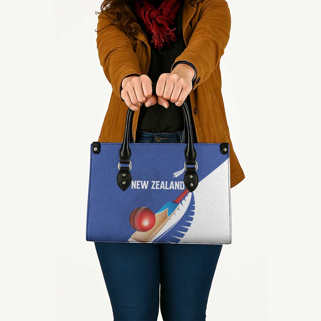 New Zealand Cricket Leather Bag Kiwi Birds Haka Dance Blue Fern Sporty Style