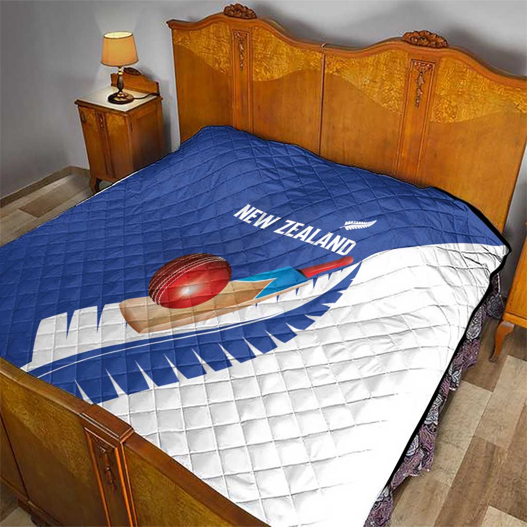 New Zealand Cricket Quilt Kiwi Birds Haka Dance Blue Fern Sporty Style