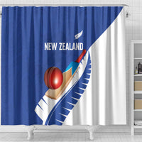 New Zealand Cricket Shower Curtain Kiwi Birds Haka Dance Blue Fern Sporty Style