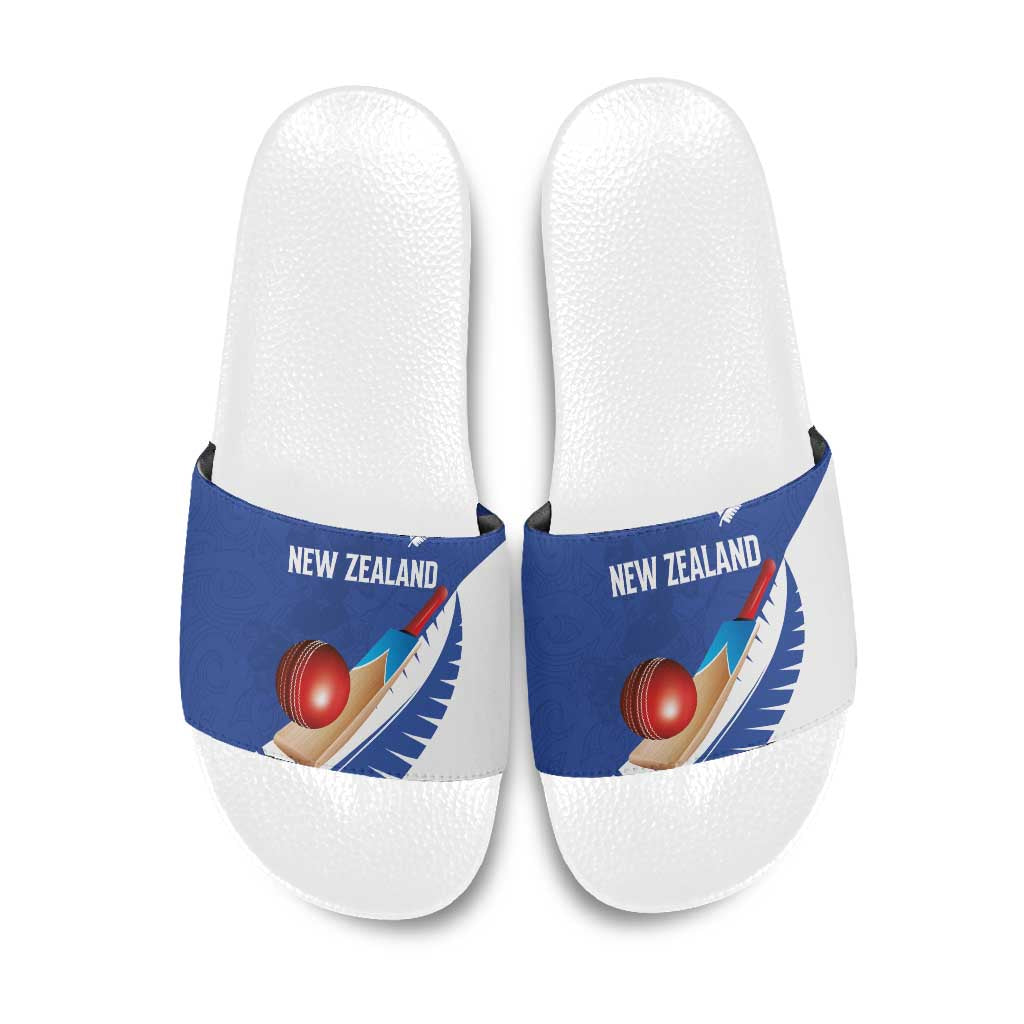New Zealand Cricket Slide Sandals Kiwi Birds Haka Dance Blue Fern Sporty Style